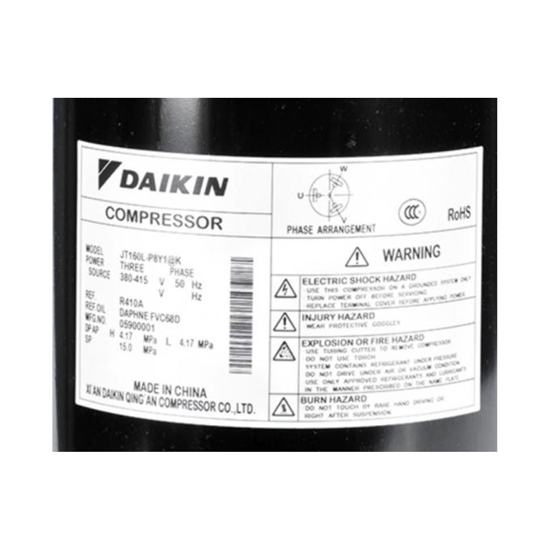 ضاغط هواء دوار 2 طن أيركوند دايكن JT160L-P8Y1 Industries 
